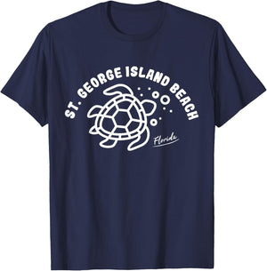 St. George Island Beach Florida Sea Turtle Souvenir T-Shirt - T-Shirt | Navy
