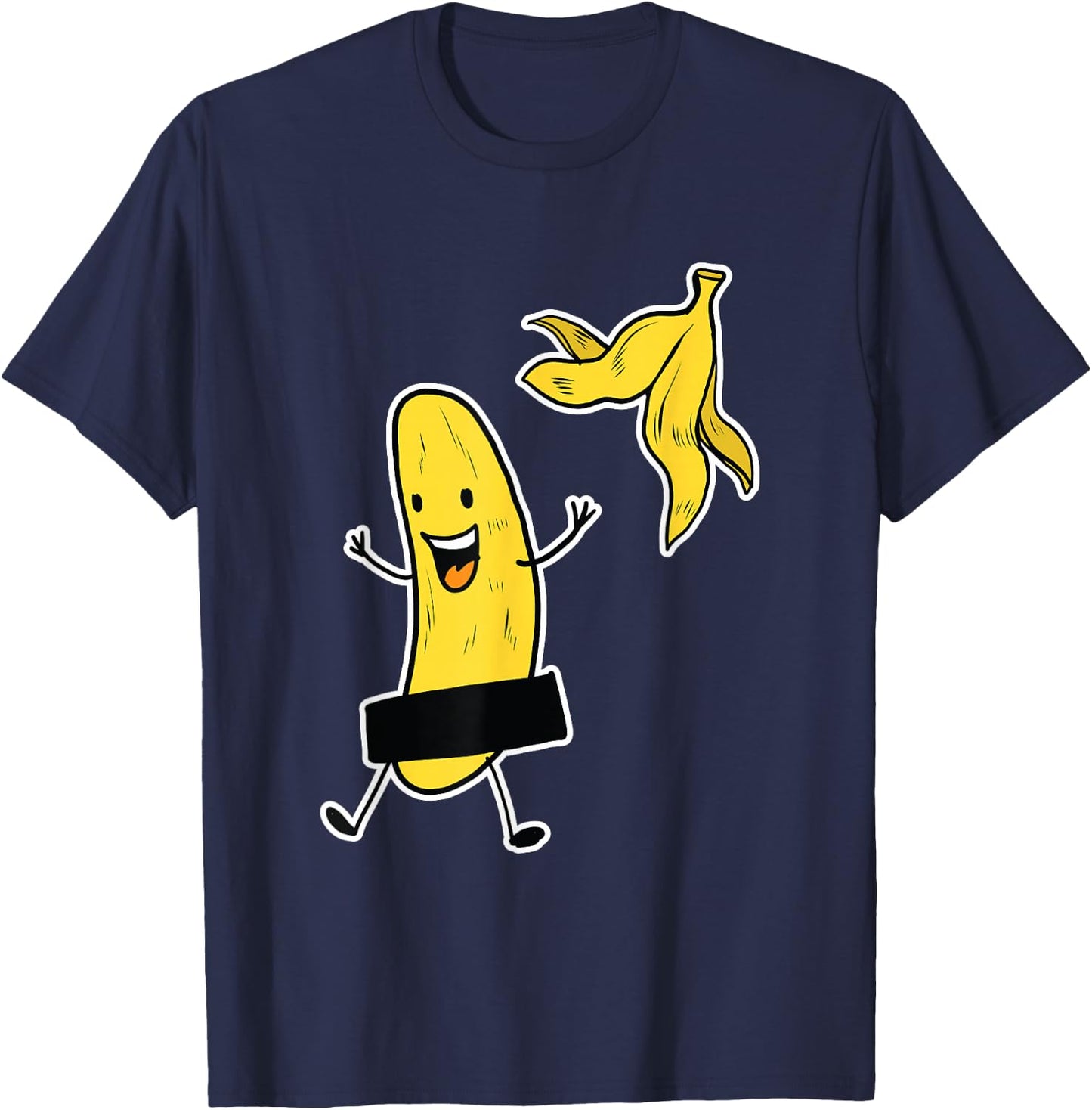 Funny Banana Striptease Cartoon Party Sweet Fun Outfit T-Shirt - T-Shirt | Navy