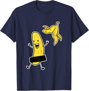 Funny Banana Striptease Cartoon Party Sweet Fun Outfit T-Shirt - T-Shirt | Navy