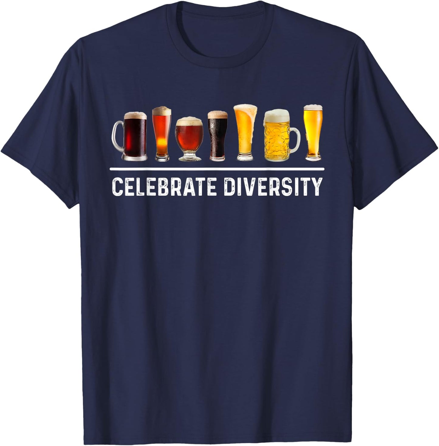Beer Craft Celebrate Diversity Drinking Beer Lovers Brewing T-Shirt - T-Shirt | Navy