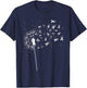 Dandelion Flower Men Women Apparel, White Ribbon Lung Cancer T-Shirt - T-Shirt | Navy