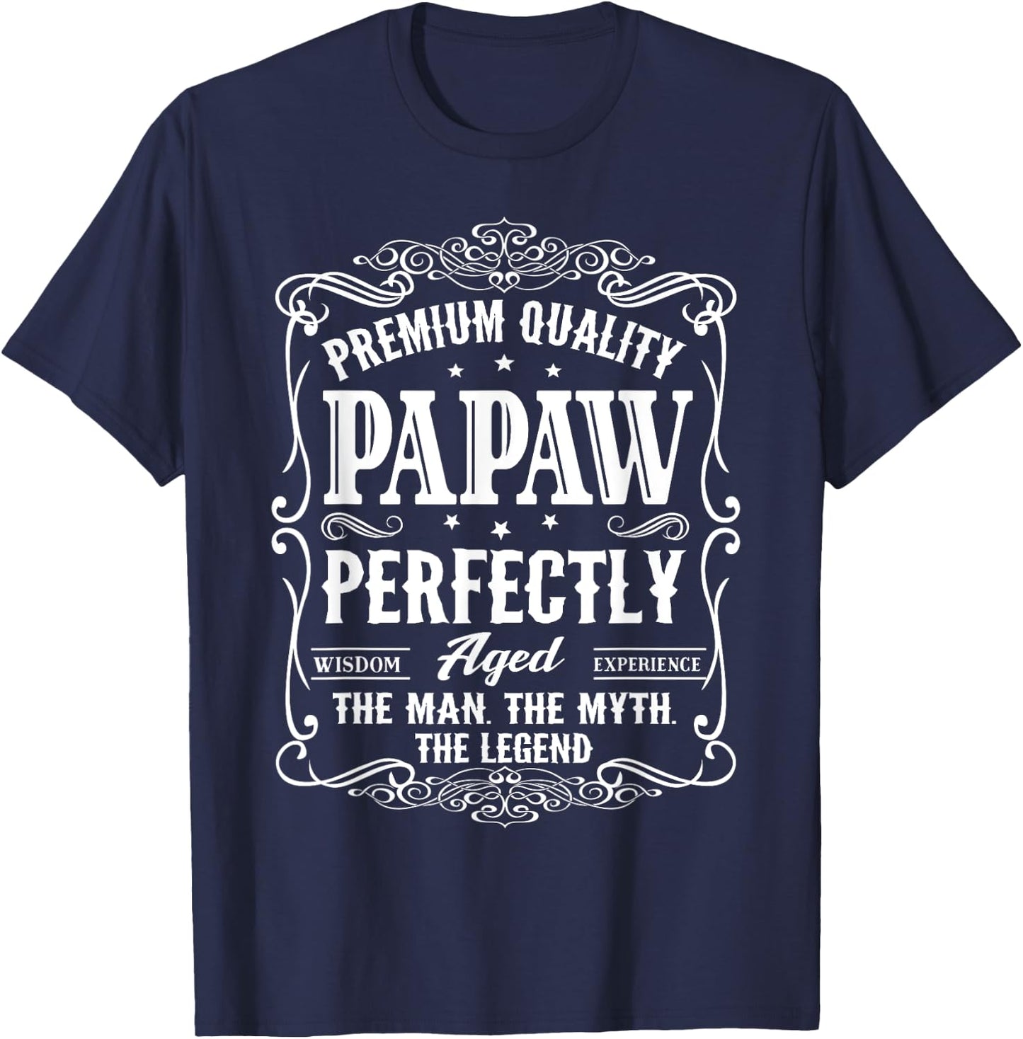 Vintage Papaw Fathers Day Grandpa Gift Funny T-Shirt - T-Shirt | Navy