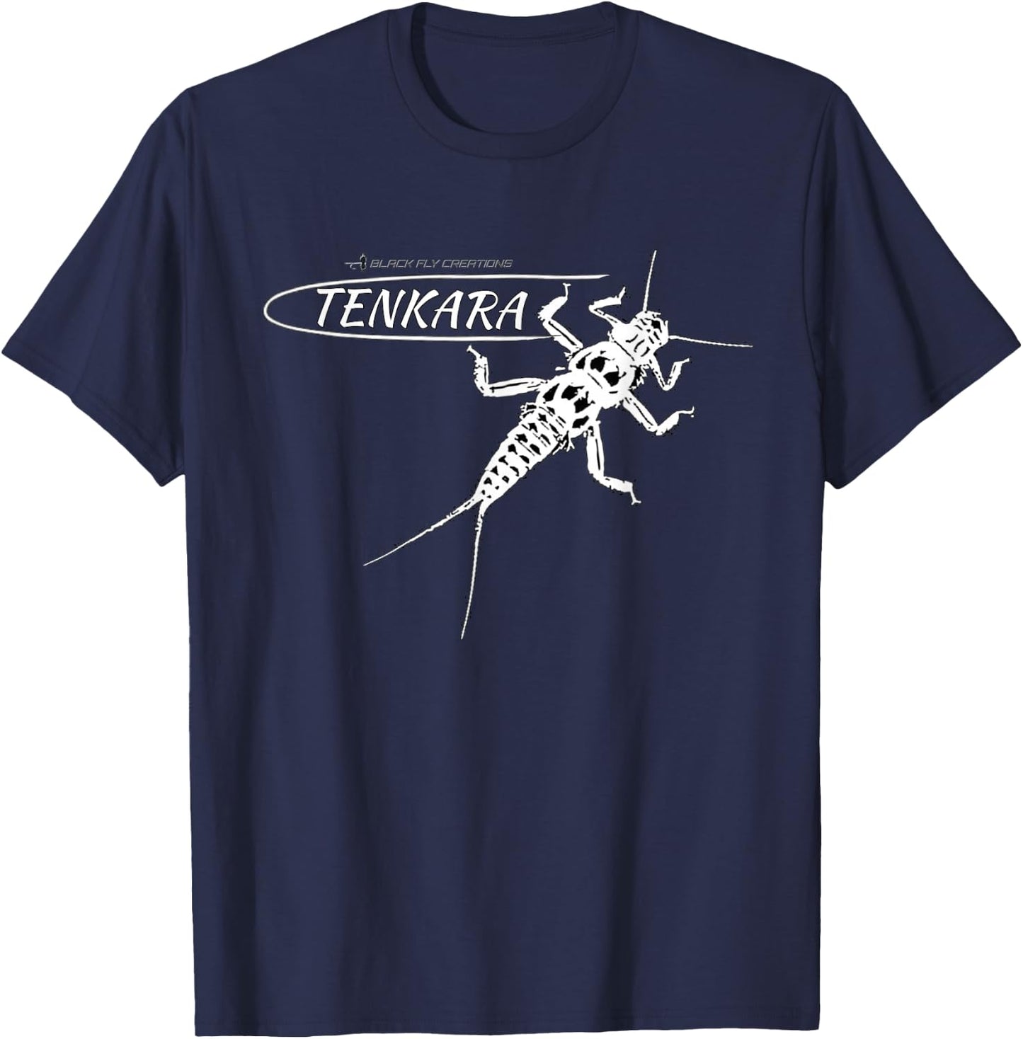 Black Fly Tenkara Fly Fishing Stonefly T-Shirt - T-Shirt | Navy