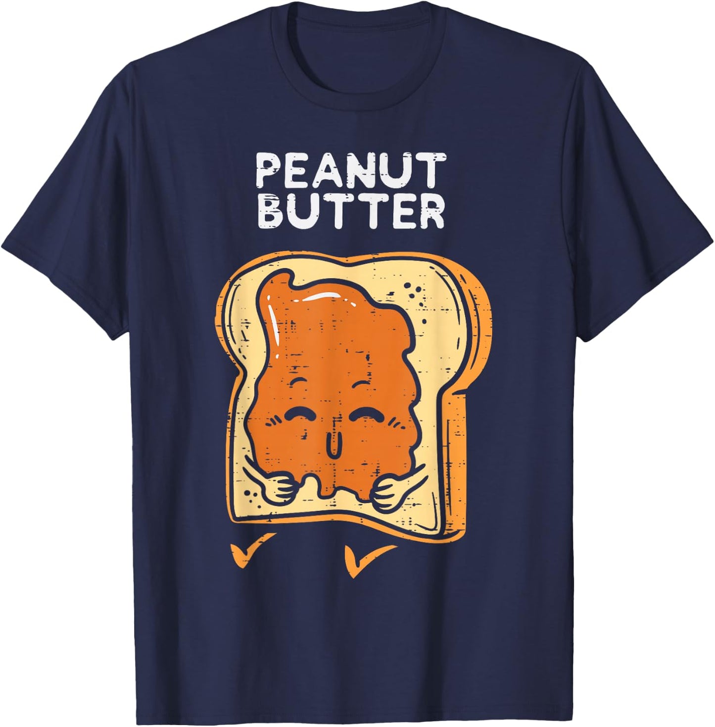 Peanut Butter Toast Matching Halloween Couples Him And Her T-Shirt - T-Shirt | Navy