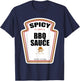 Halloween Matching Costume Spicy BBQ Sauce Bottle Label T-Shirt - T-Shirt | Navy