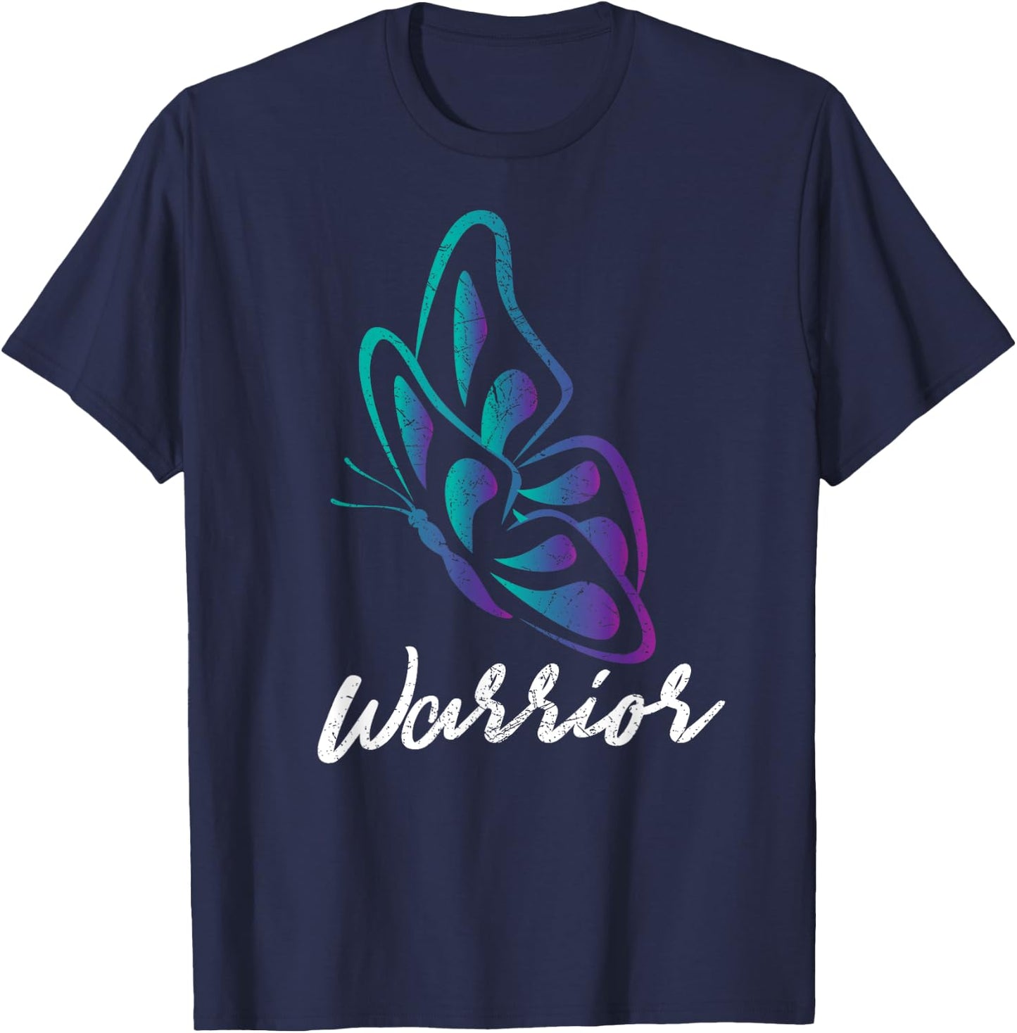 Butterfly Warrior - Suicide Prevention Awareness T-Shirt - T-Shirt | Navy