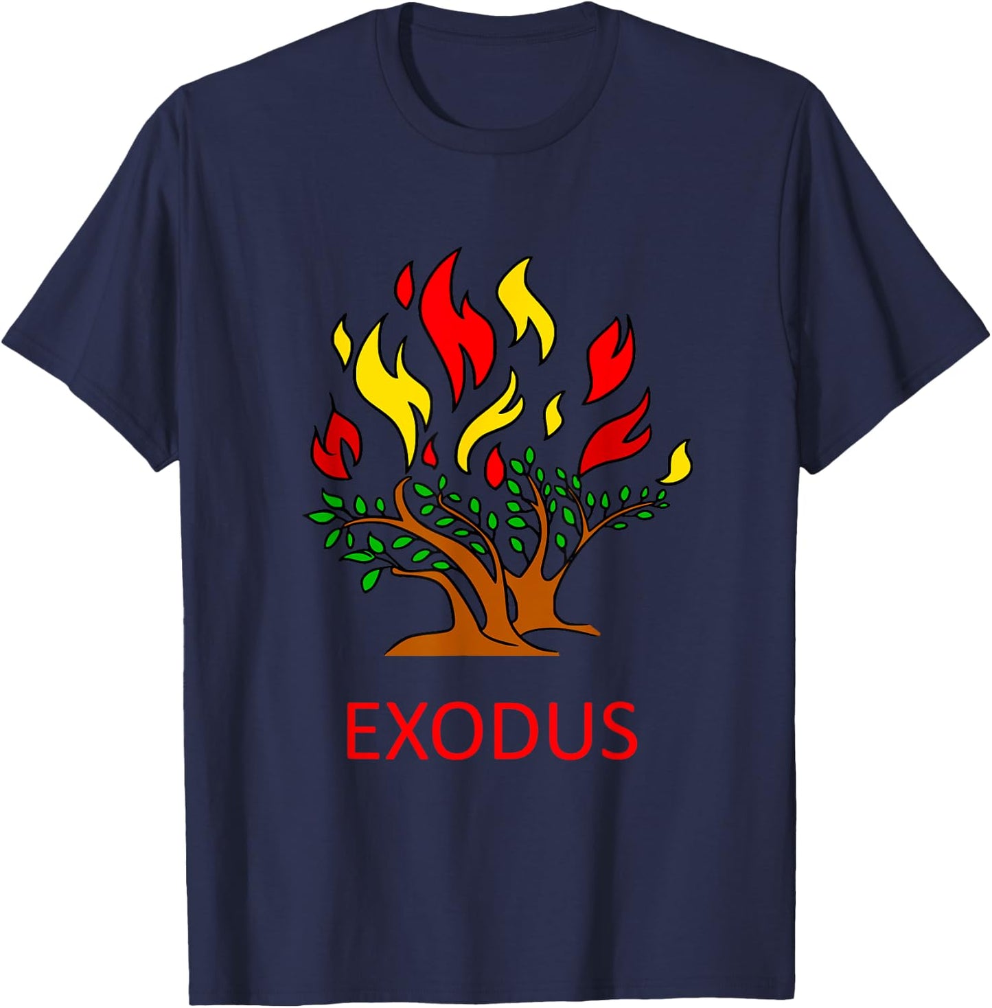 The Burning Bush - Moses Old Testament Bible - Exodus T-Shirt - T-Shirt | Navy