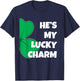 Matching St Patricks Day Couples T Shirts Co. He's My Lucky Charm Funny St. Pattys Day Couple - Black, -Adults, Short Sleeve, Classic Fit, Size: Small T-Shirt - T-Shirt | Navy