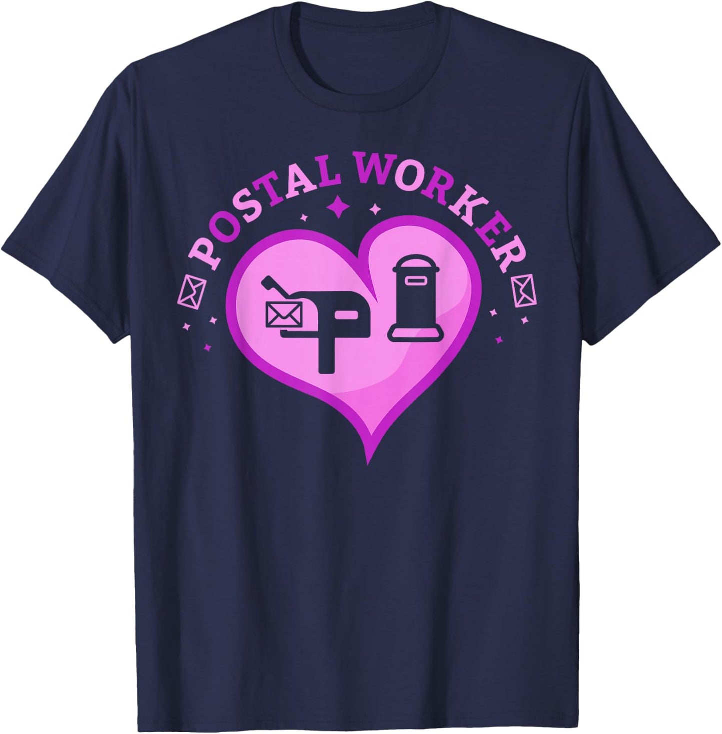 Cute Heart Shaped Postal Worker for Rural Occasions T-Shirt - T-Shirt | Navy