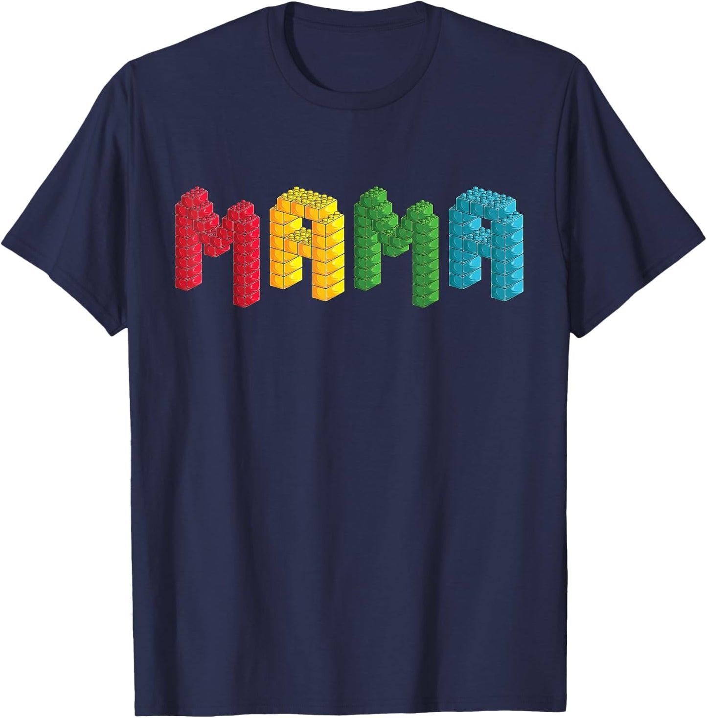 Mama Master Builder Building Bricks Blocks Family Set T-Shirt - T-Shirt | Navy