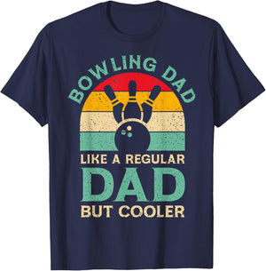 Funny Fathers Day Bowling Dad For Bowling Player Dad T-Shirt - T-Shirt | Navy