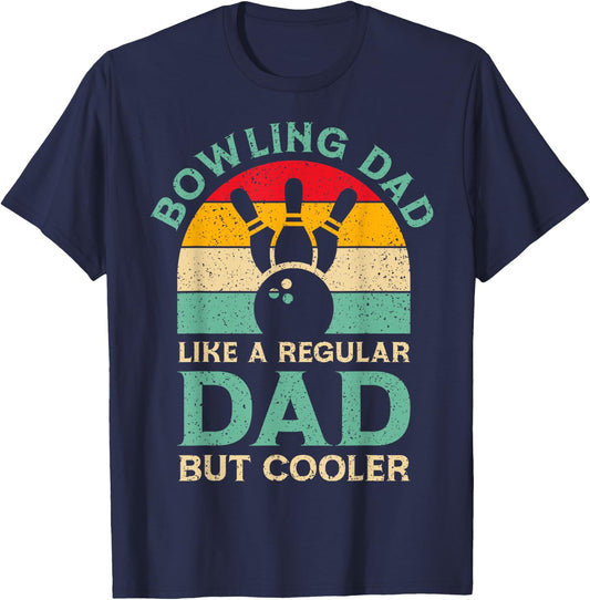 Funny Fathers Day Bowling Dad For Bowling Player Dad T-Shirt - T-Shirt | Navy