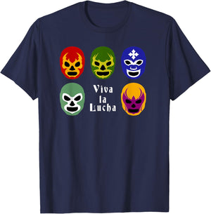 Lucha Libre Mask | Viva La Lucha Wrestling Fan Gifts T-Shirt - T-Shirt | Navy