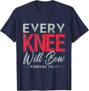 Every Knee Will Bow Shirt Bible Verse Shirts Men T-Shirt - T-Shirt | Navy