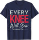 Every Knee Will Bow Shirt Bible Verse Shirts Men T-Shirt - T-Shirt | Navy