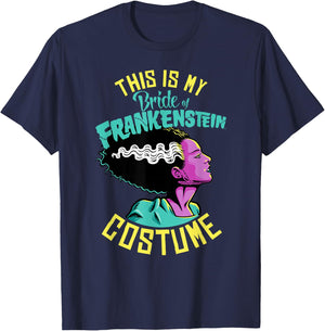 Universal Monsters Bride Of Frankenstein Costume Halloween T-Shirt - T-Shirt | Navy