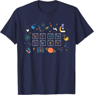 Science Teacher Cute Periodic Table Chemistry Elements T-Shirt - T-Shirt | Navy