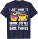 Cool Baking Women Baker Coffee Lovers Bake Cupcake T-Shirt - T-Shirt | Navy