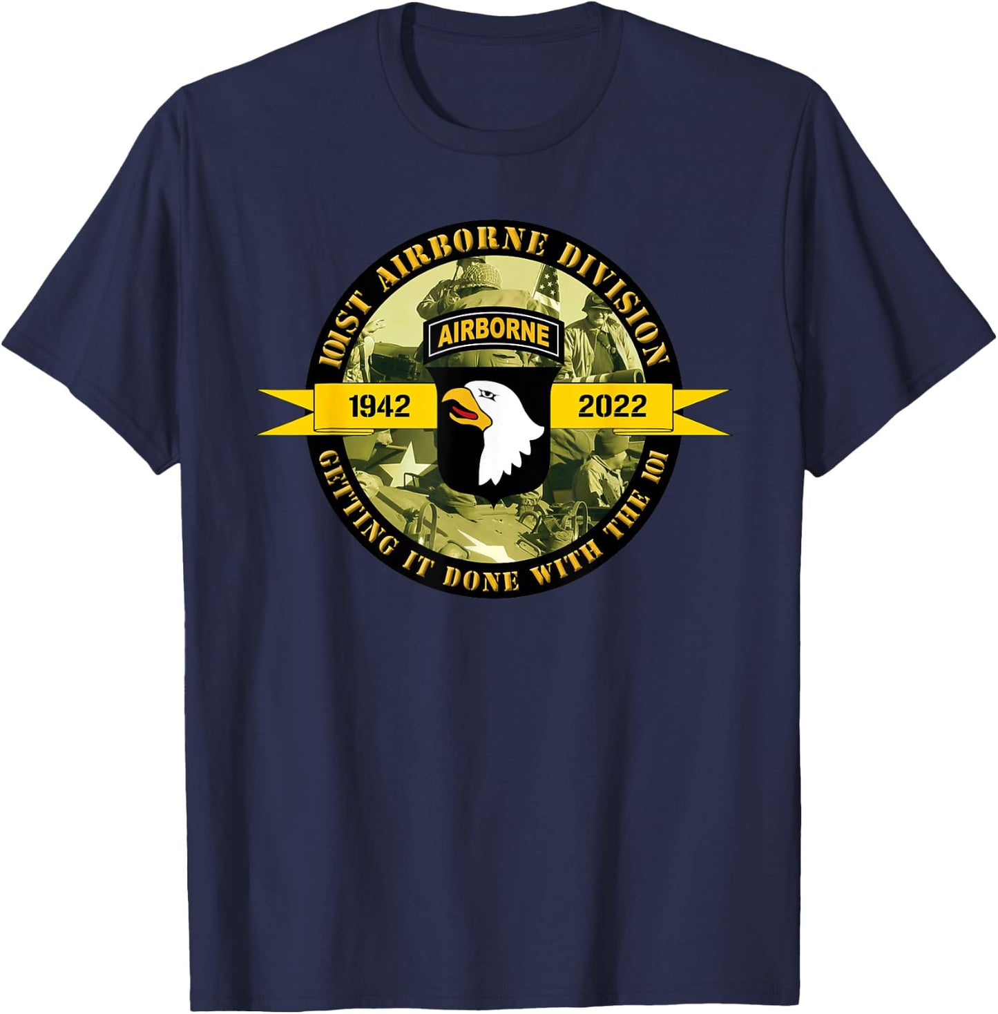 101st Airborne Division 80th Anniversary Military Veteran T-Shirt - T-Shirt | Navy