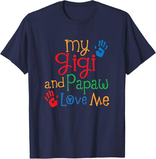 Kids My Gigi and Papaw Love Me T-Shirt - T-Shirt | Navy