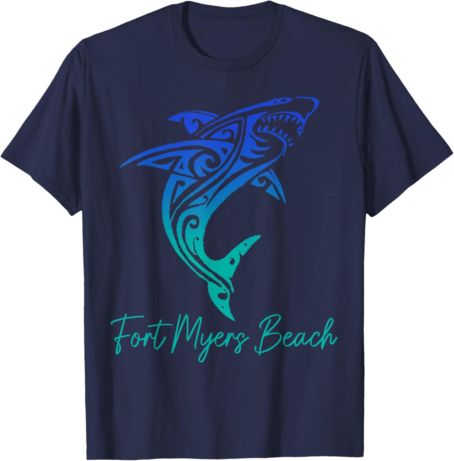 Fort Myers Beach FL Shark Scuba Diving Surfer Florida Surf T-Shirt - T-Shirt | Navy