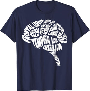 Parts Area Brain Neurologist Neurology Brain Map Surgeon T-Shirt - T-Shirt | Navy