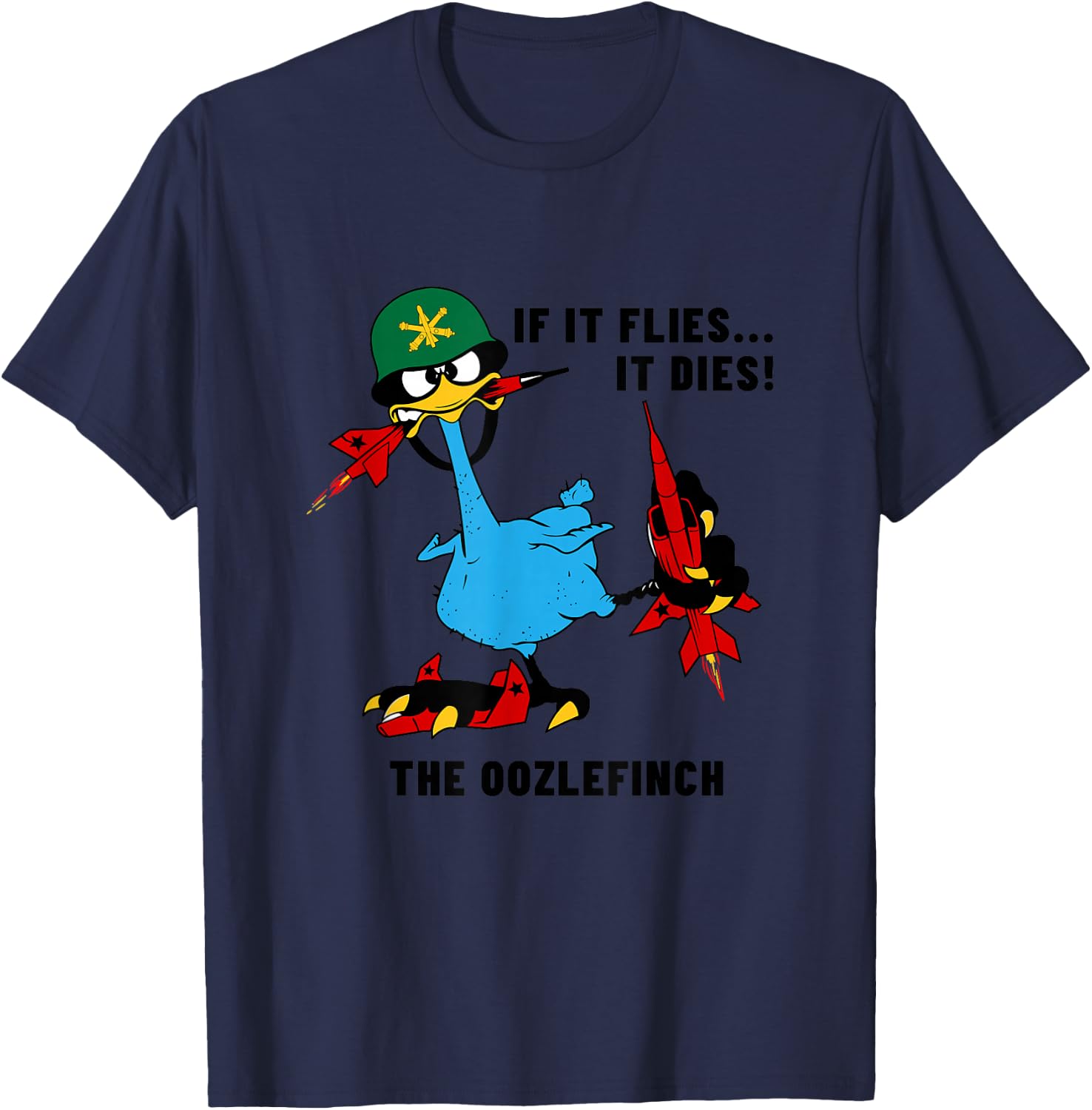 Air Defense Artillery Oozlefinch ADA Army Fort Sill Veteran T-Shirt - T-Shirt | Navy