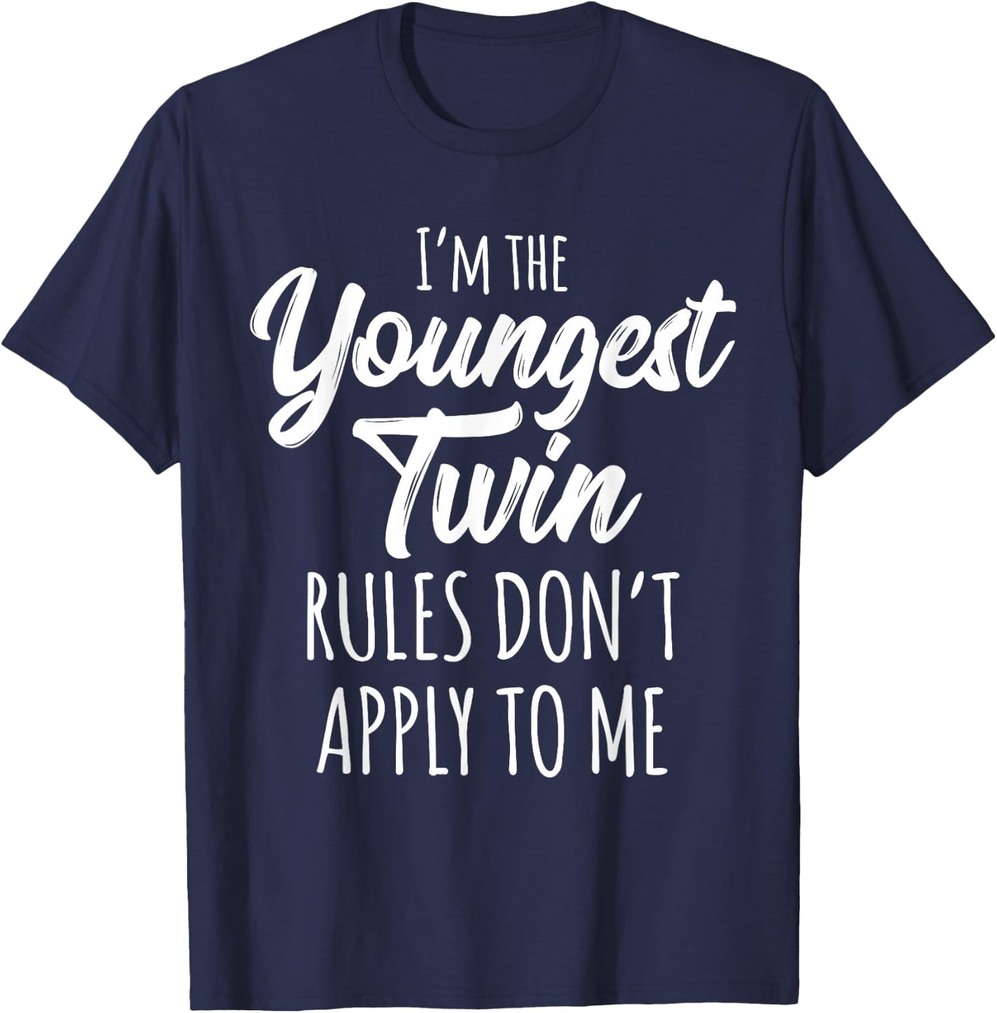 Twins Matching Shirt Birthday Siblings Youngest Twin T-Shirt - T-Shirt | Navy