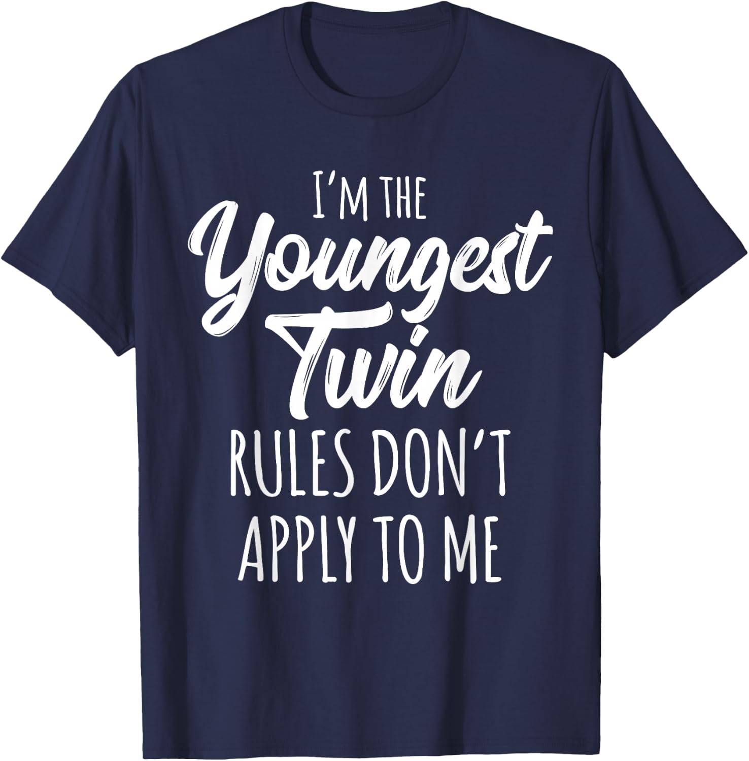Twins Matching Shirt Birthday Siblings Youngest Twin T-Shirt - T-Shirt | Navy