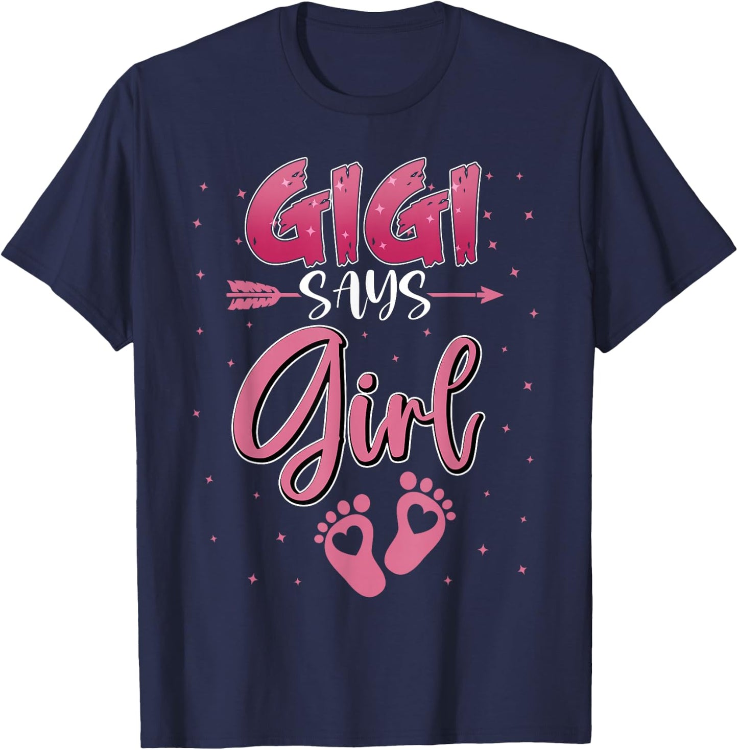 GIGI Says Girl Cute Family Gender Reveal 2026 Pregnancy T-Shirt - T-Shirt | Navy