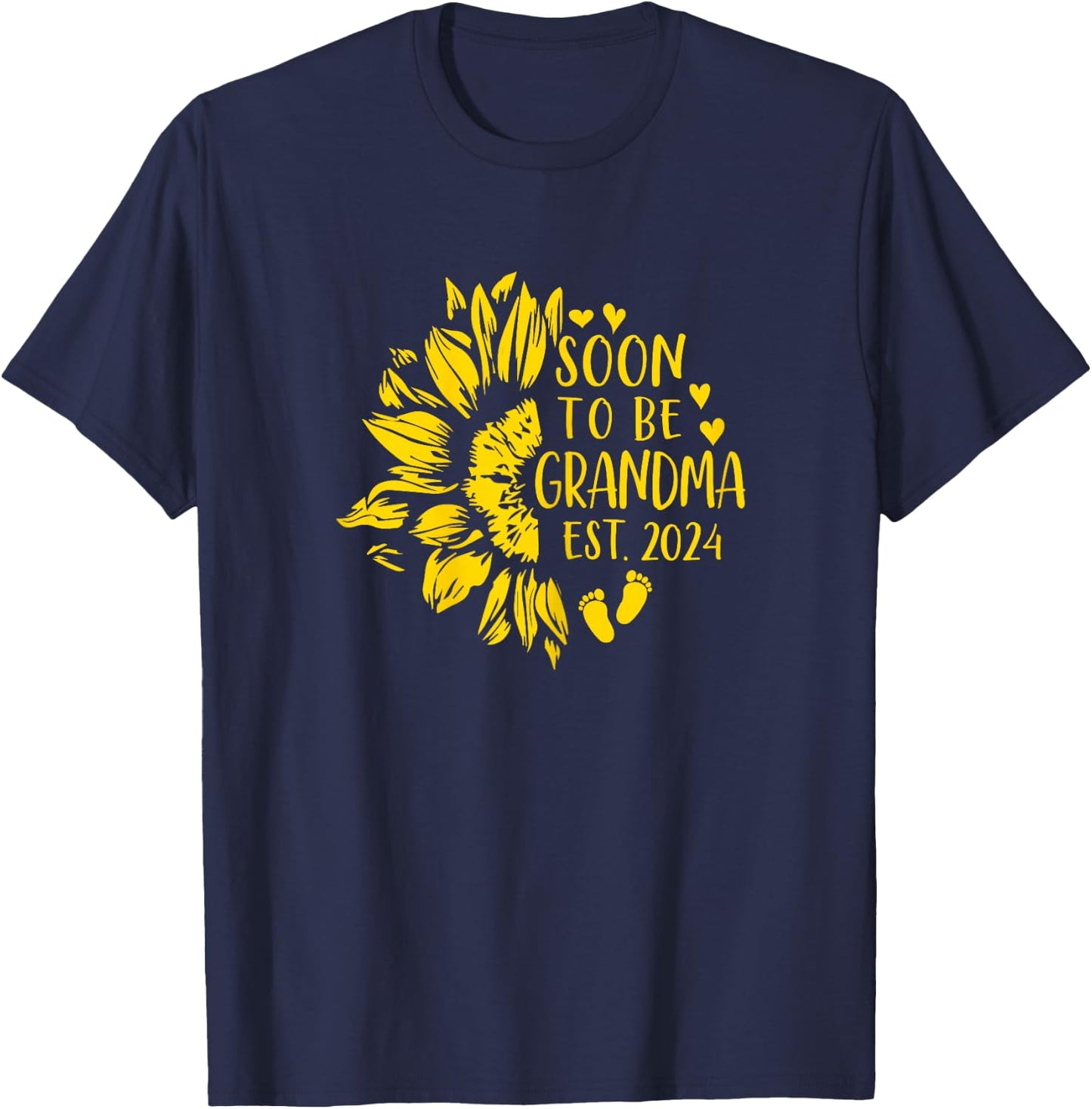 Soon To Be Grandma Est 2024 Pregnancy Announcement T-Shirt - T-Shirt | Navy