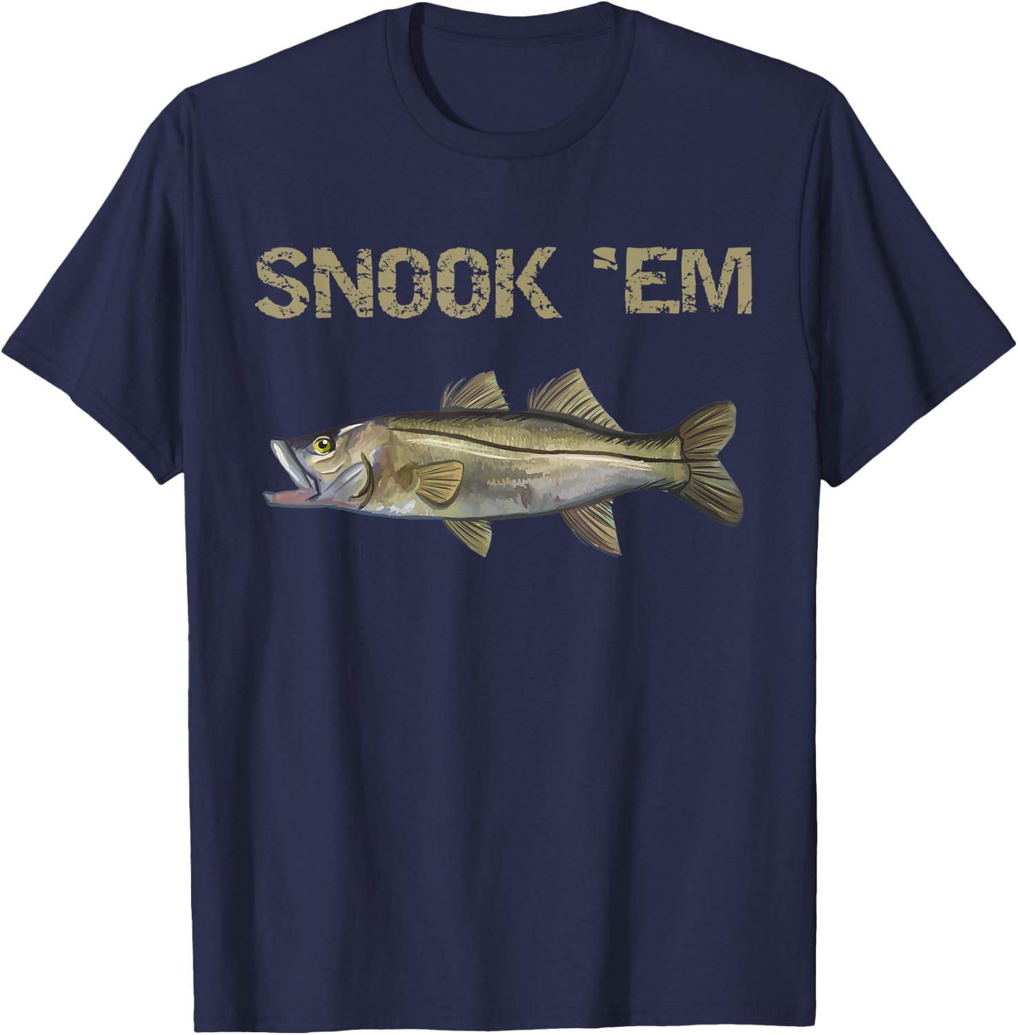 Snook 'Em | Snook Fishing | Common Snook T-Shirt - T-Shirt | Navy