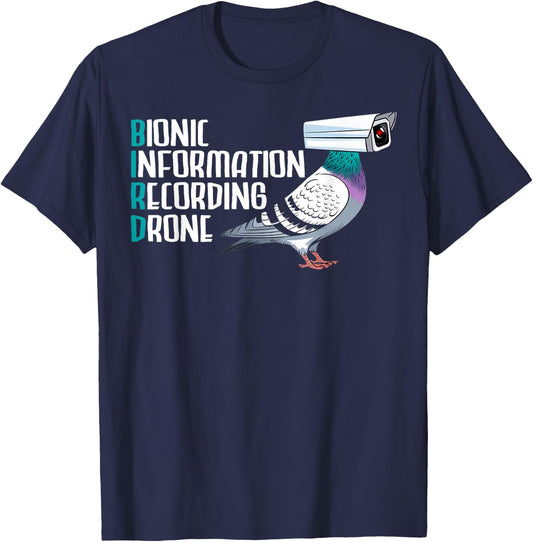 Recording Flight Drone Recording Surveillance Bird Drone T-Shirt - T-Shirt | Navy