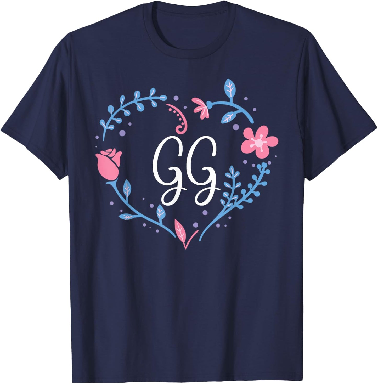 Flower Flora GG Grandma Christmas Birthday Gift T-Shirt - T-Shirt | Navy