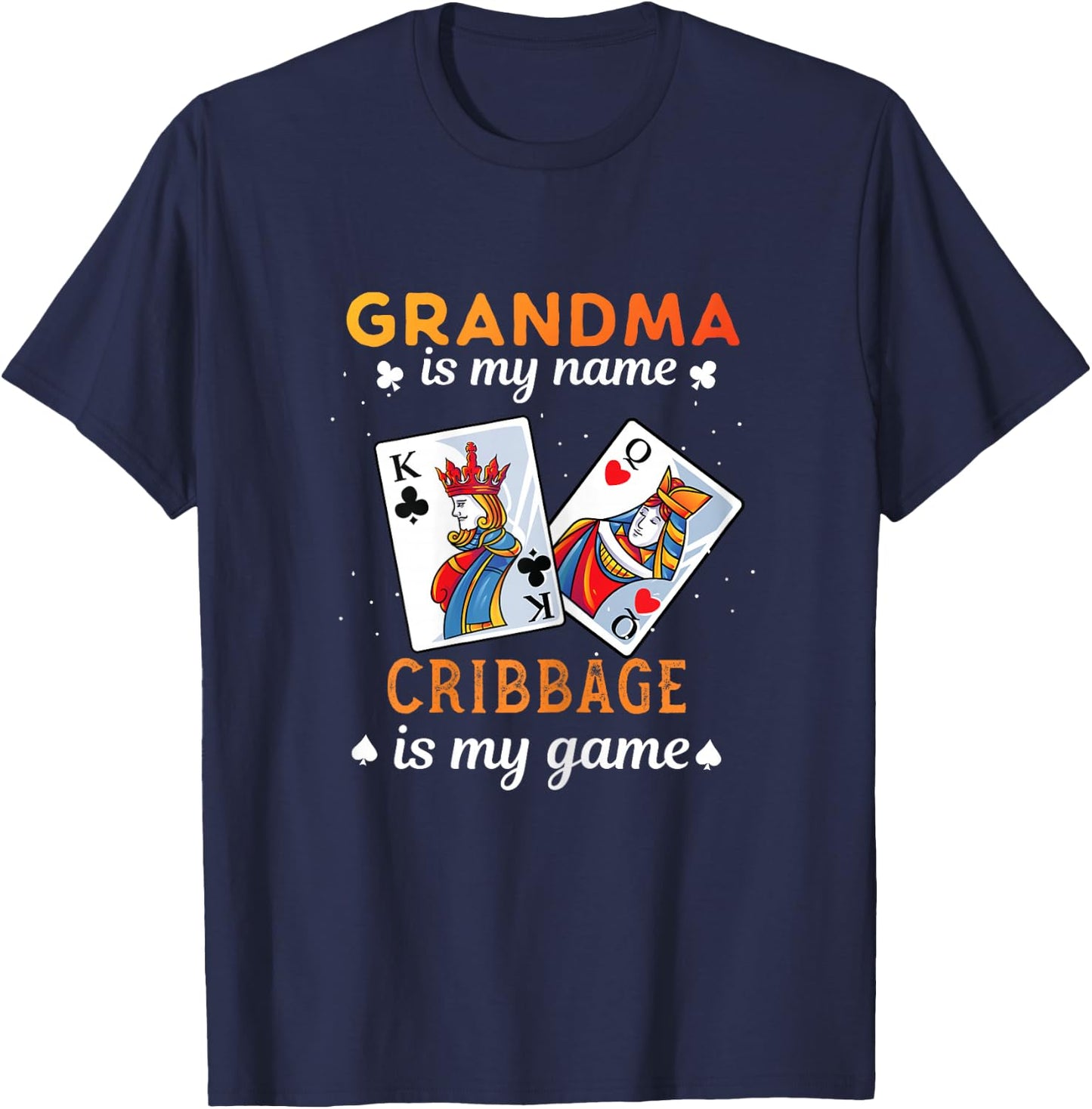 Cribbage Player Gift - Funny Cribbage Grandma T-Shirt - T-Shirt | Navy