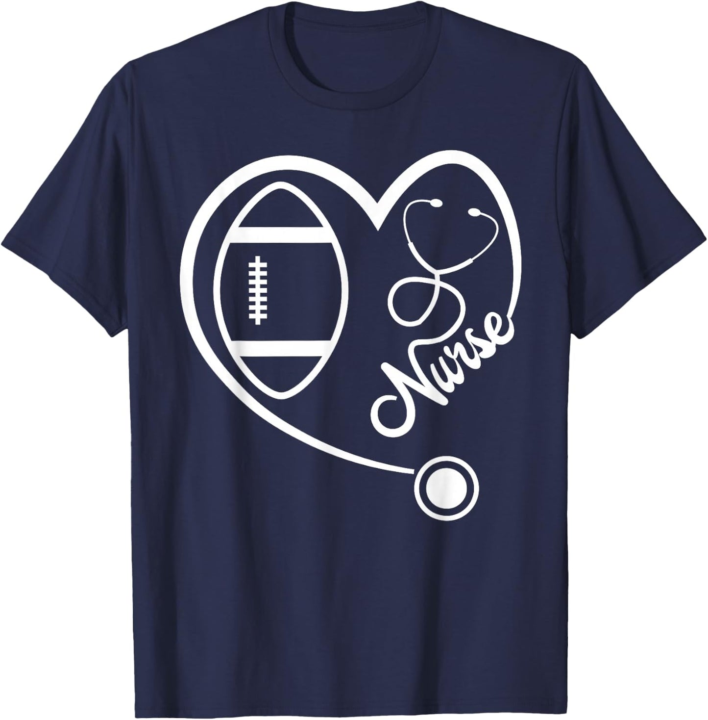 Nurse Football Fan Gift RN CNA LPN T-Shirt - T-Shirt | Navy