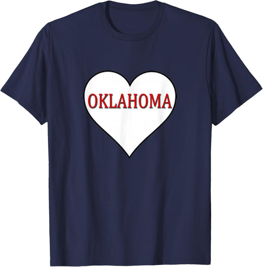 Oklahoma OK Sports Sooner State Heart T-Shirt - T-Shirt | Navy