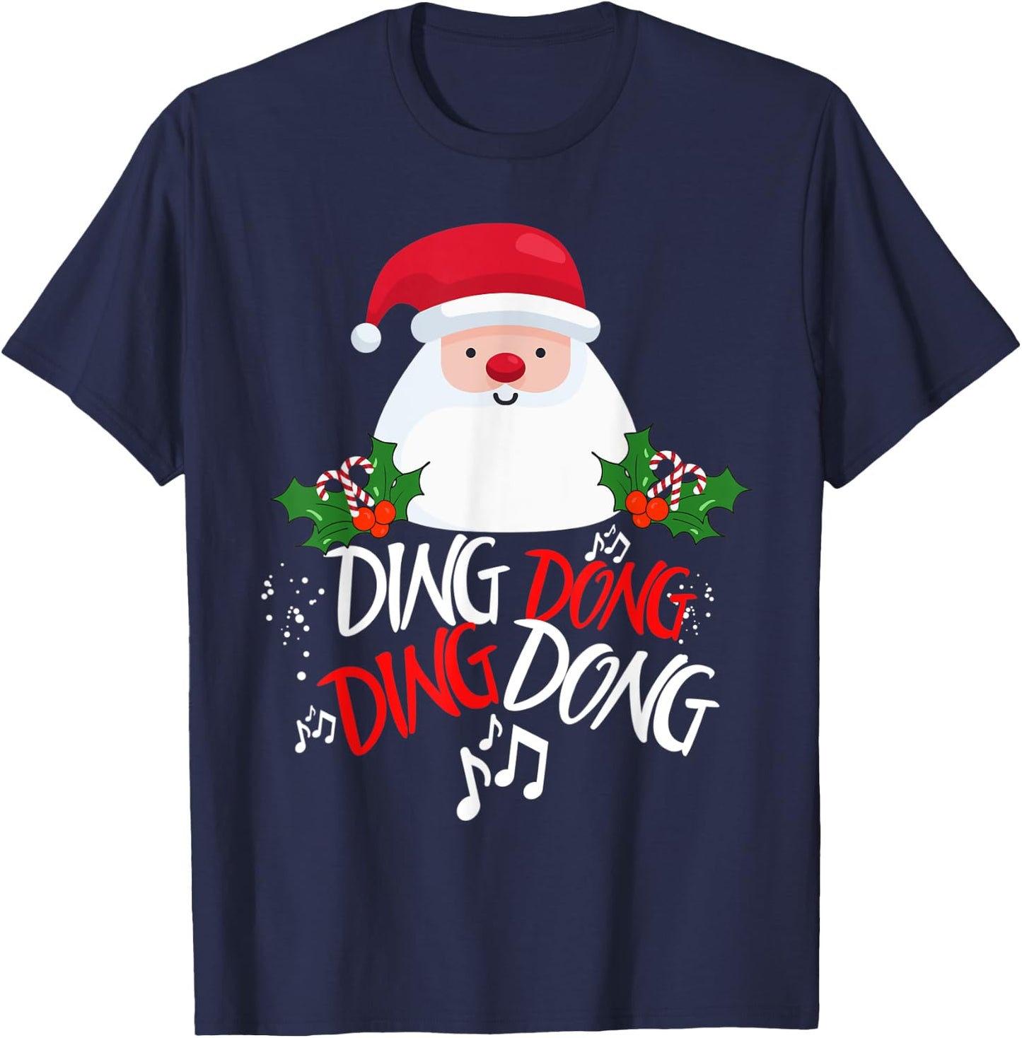 Funny Ding Dong Ding Dong Novelty Christmas T-Shirt - T-Shirt | Navy