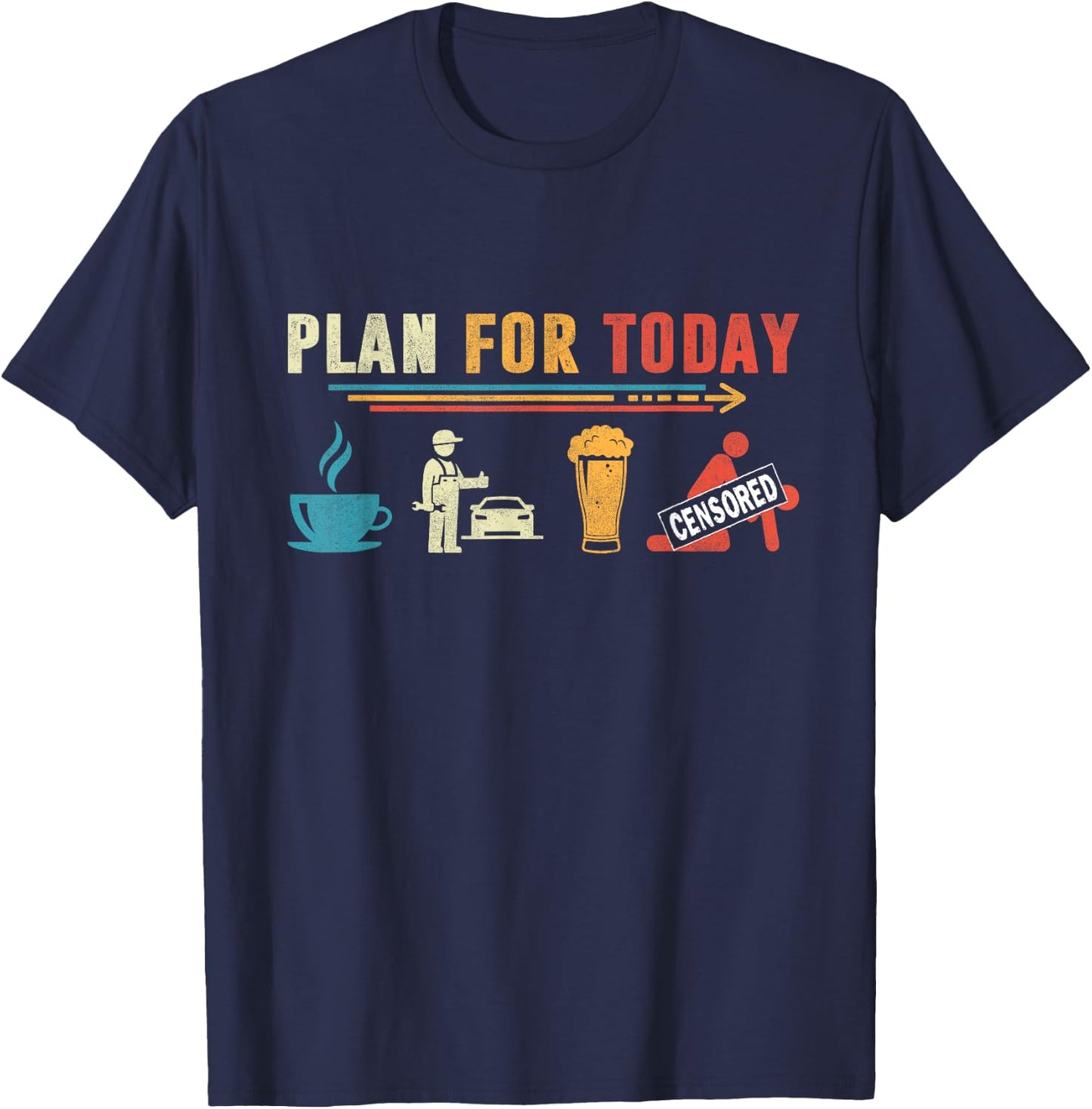 Mechanic Plan For Today Men Vintage T-Shirt - T-Shirt | Navy
