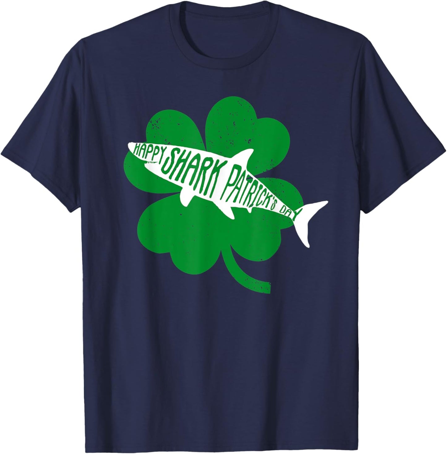Happy Shark Patrick's Funny Saint Patrick's Day Shark T-Shirt - T-Shirt | Navy