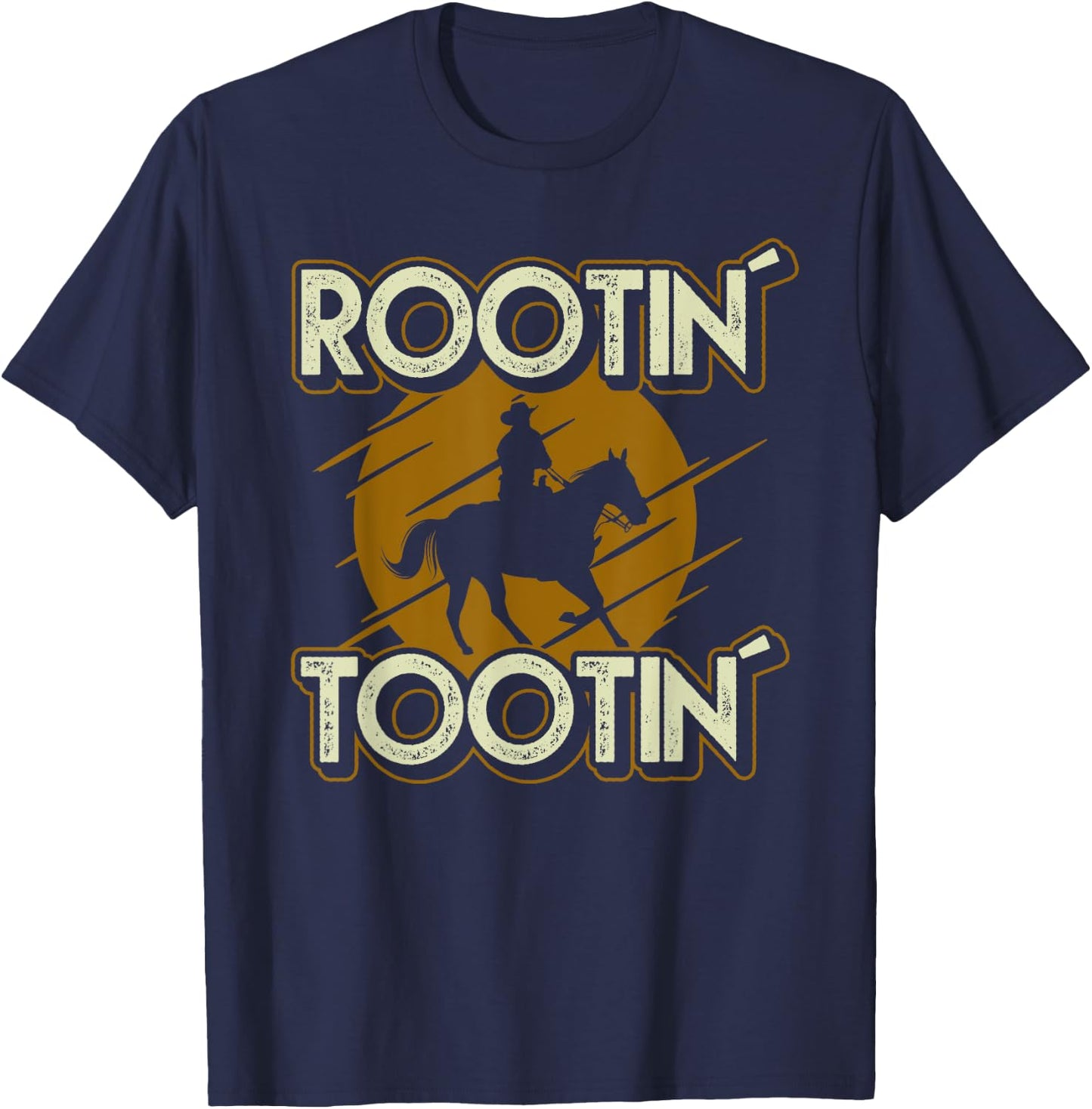 Rootin Tootin Cowboy Meme Rodeo Horse Country Western T-Shirt - T-Shirt | Navy