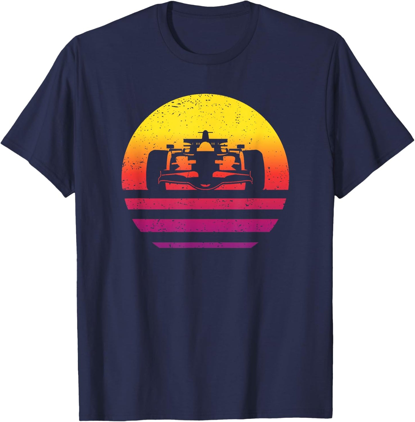 Racing Car Retro Style Vintage T-Shirt - T-Shirt | Navy