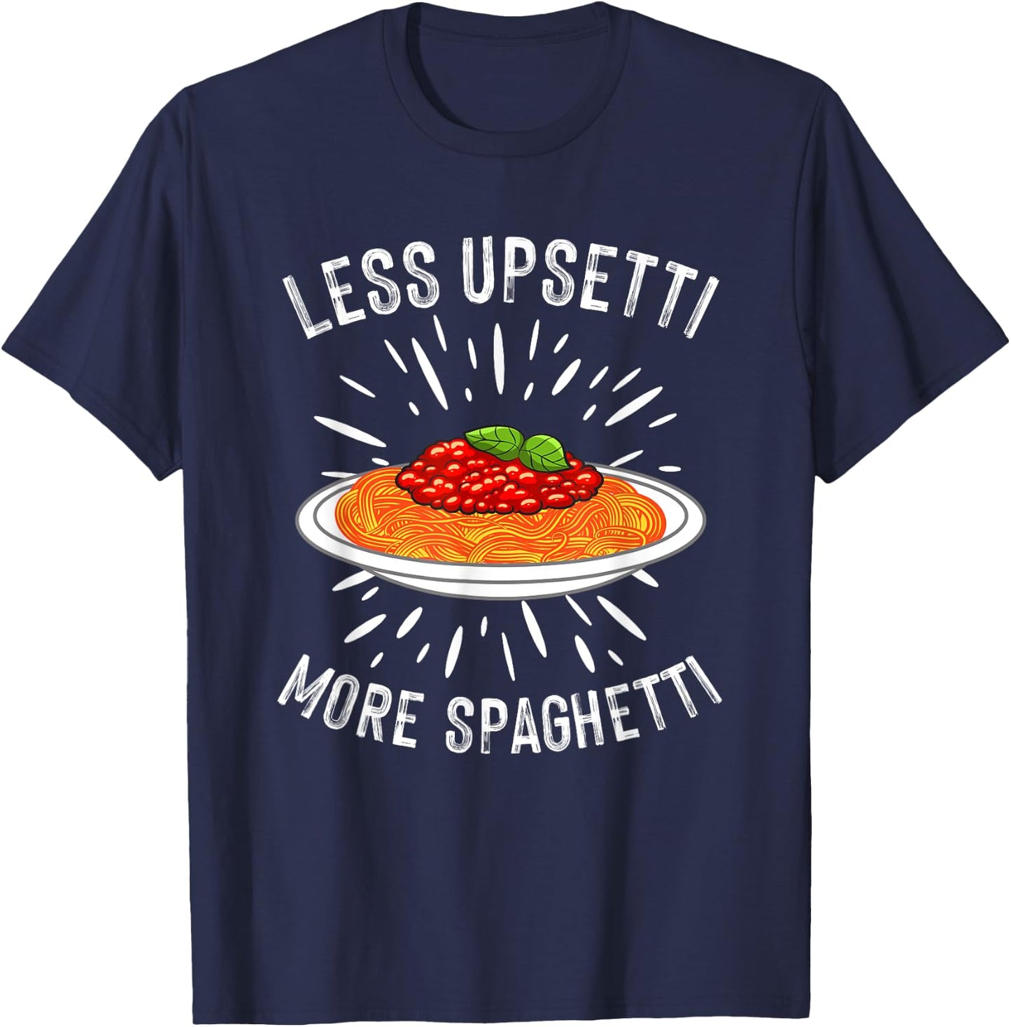 Funny Spaghetti Design Pasta Lover Men Women Italian Foodie T-Shirt - T-Shirt | Navy