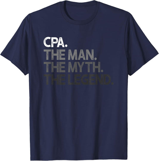 CPA The Man Myth Legend Gift T-Shirt - T-Shirt | Navy