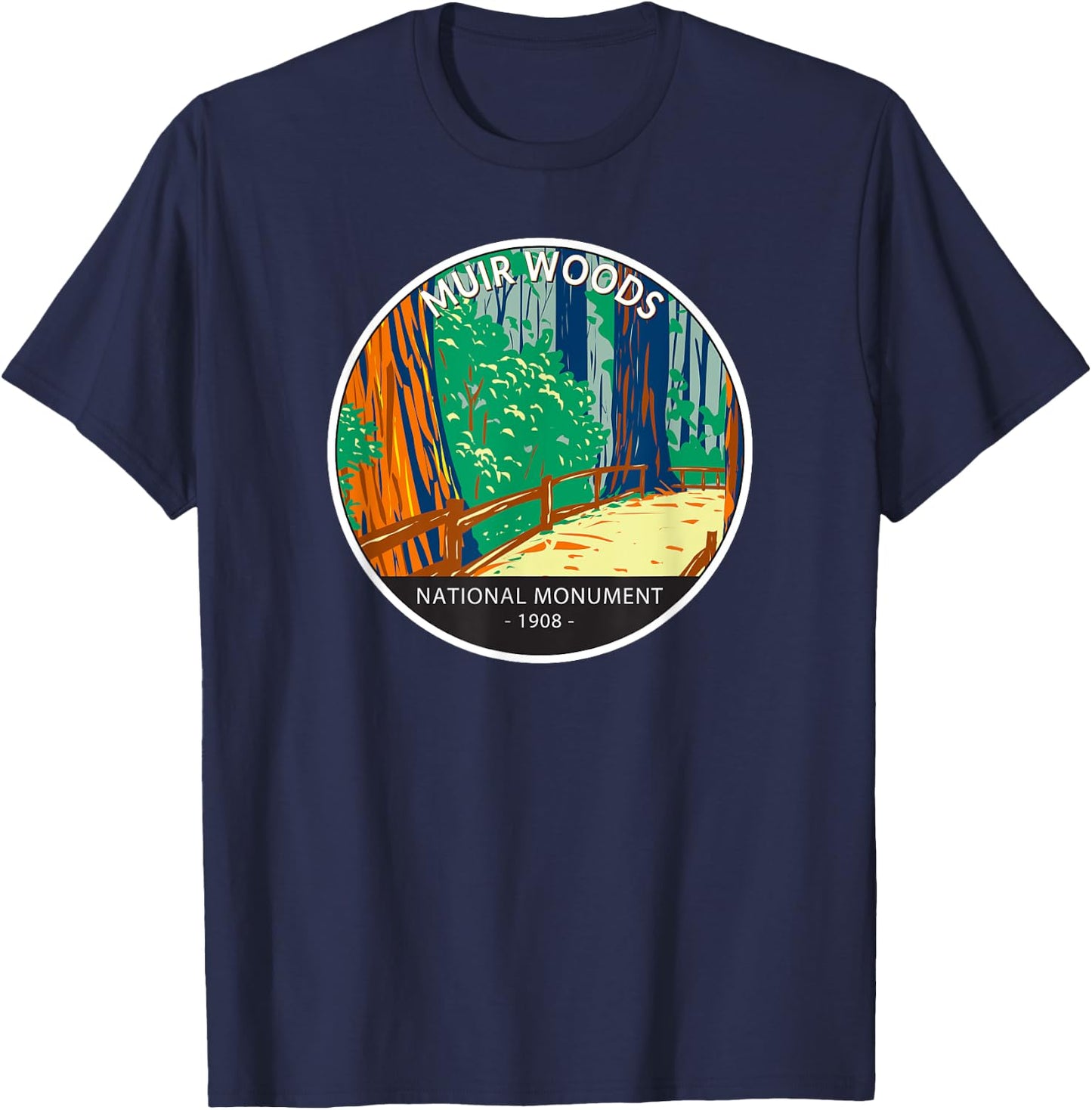 Muir Woods National Monument California Vintage T-Shirt - T-Shirt | Navy