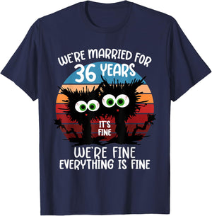 We're Married for 36 Years T-Shirt - T-Shirt | Navy