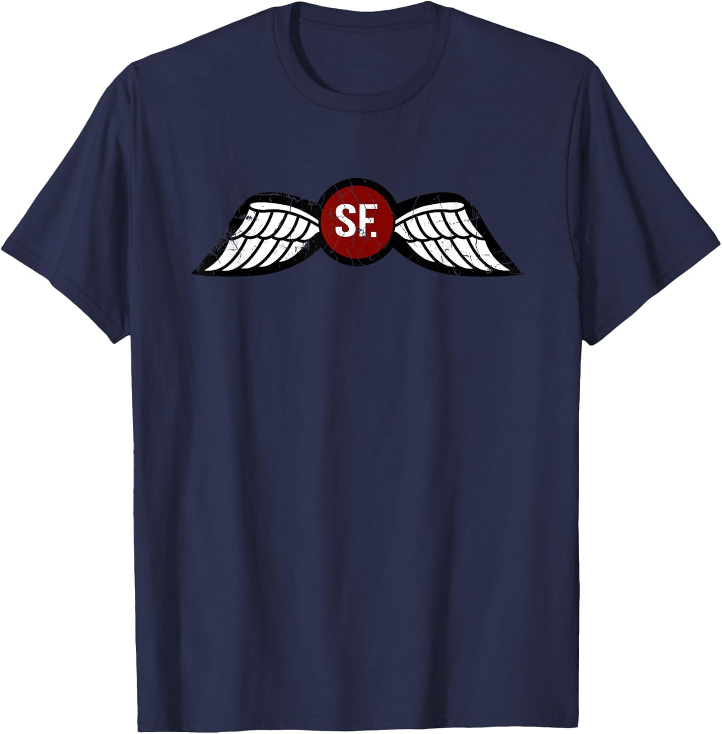 American Marauder Adults Black Small Classic Fit Short Sleeve : Jedburgh (OSS) Wings Insignia T-Shirt - T-Shirt | Navy