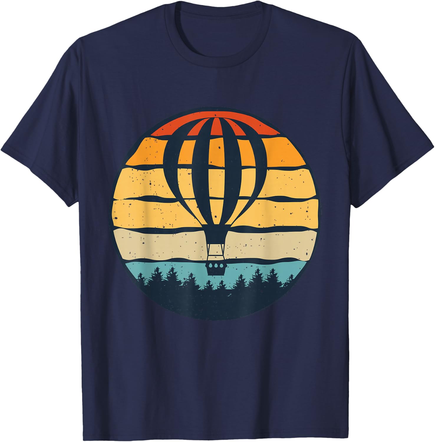 Vintage Hot Air Balloon And Ballooning Design Sky Adventure T-Shirt - T-Shirt | Navy