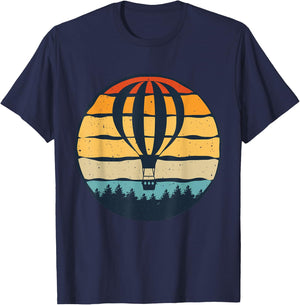 Vintage Hot Air Balloon And Ballooning Design Sky Adventure T-Shirt - T-Shirt | Navy