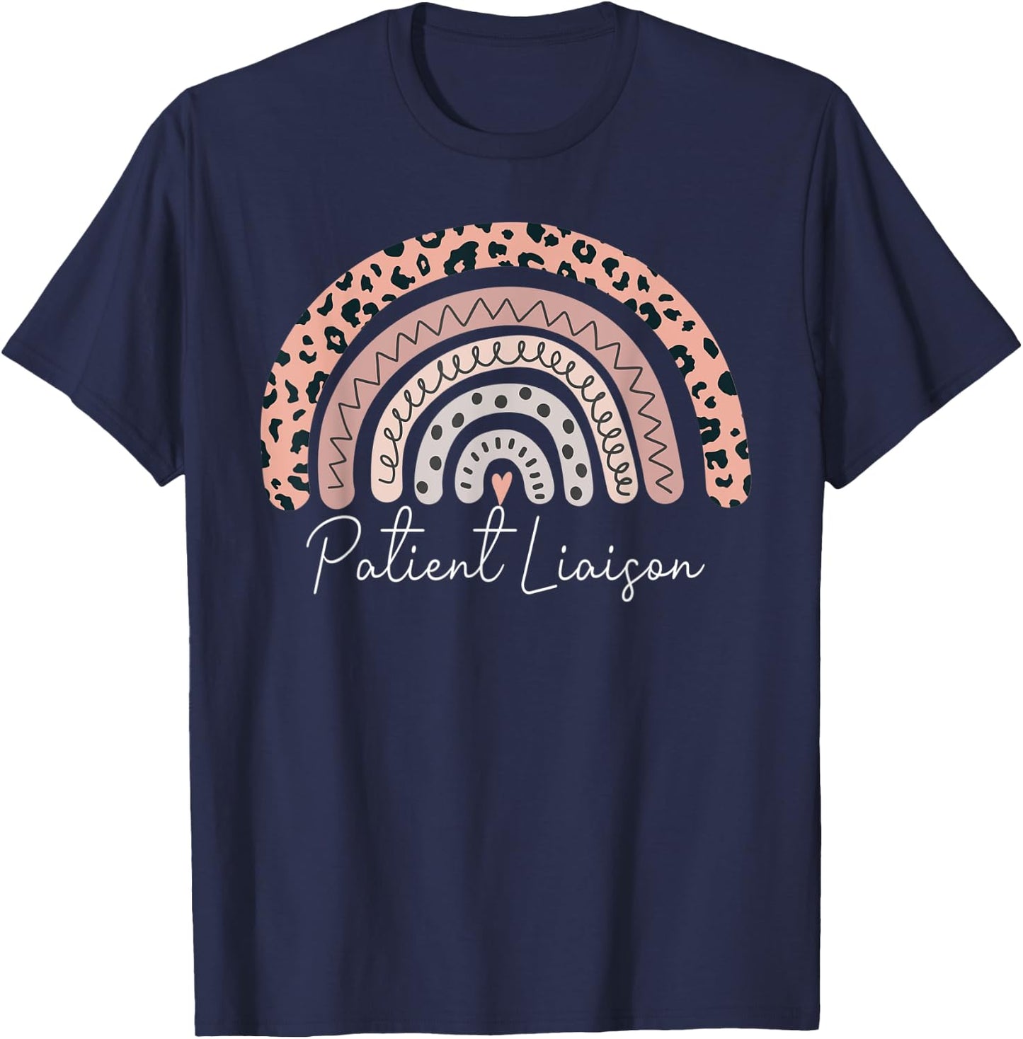 Patient Liaison Leopard Rainbow Appreciation T-Shirt - T-Shirt | Navy